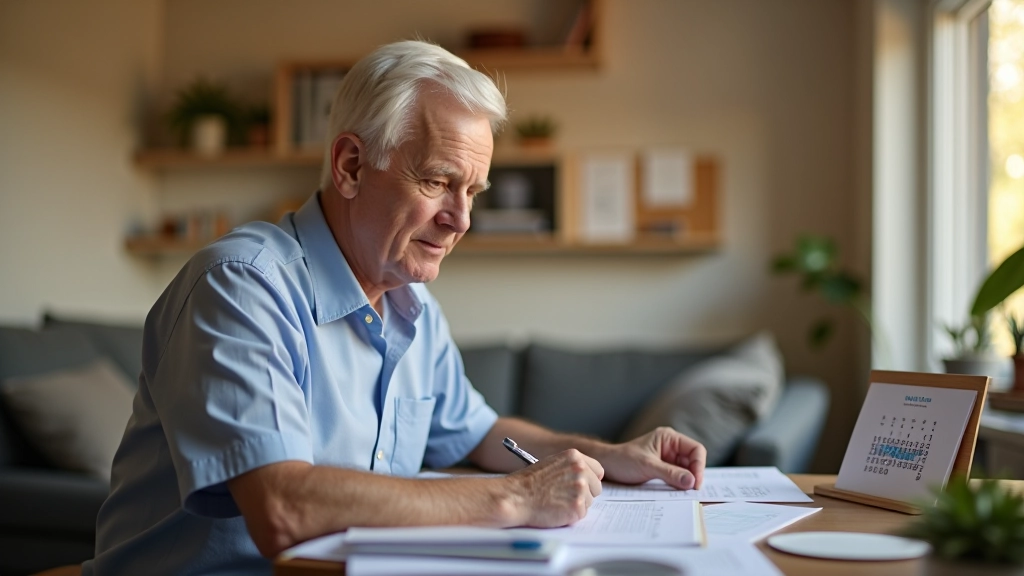 Person reviewing goals with calendar and checklist, reflection moment